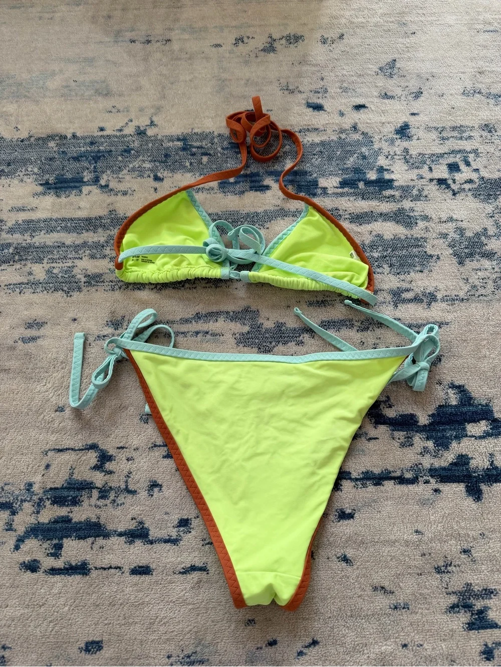 Aerie Triangle Matching Bikini Set in Glow Bug XS